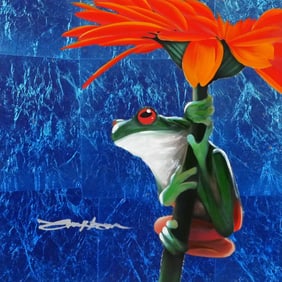 Patrick Guyton, "Gimme Shelter" Frog Mixed Media