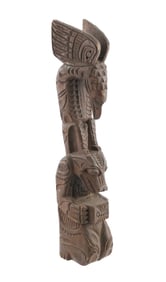 NOOTKA Pacific Northwest Cedar Totem 20"