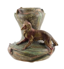 Amphora Art Nouveau Dog Vase