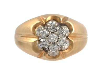 14K Gold Cluster Diamond Ring Size 7.5