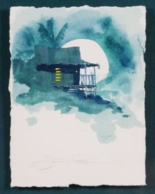 JAMES COLEMAN Moonrise Watercolor