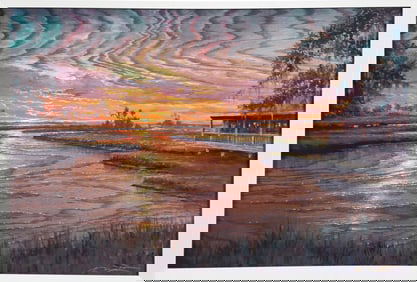 MATT BEYRER Sunset Landscape Collograph
