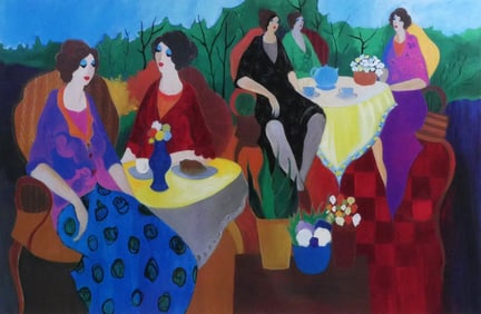 ITZCHAK TARKAY Morning Social Lithograph
