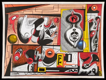 ROLANDO LOPEZ DIRUBE Gouache, Cuban