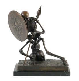 Bronze Skeleton Warrior Statue