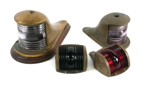 Group of Vintage PERKO Nautical Navigation Lights