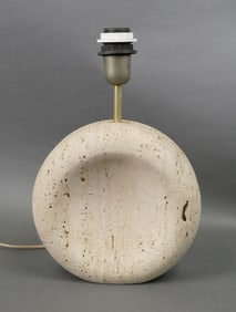 Mid-Century Travertine Stone Table Lamp