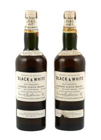 (2) Rare Bottles: BLACK & WHITE Scotch, 1940s