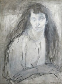 Ethel EDWARDS Gouache of Young Girl