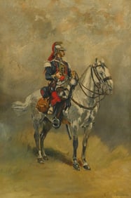 R. CANTON WOODVILLE Cavalryman Painting