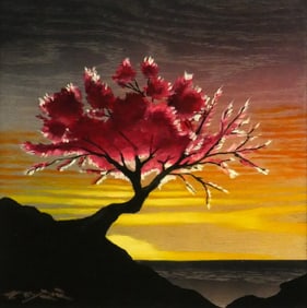 MATT BEYRER Tree Painting on Wood