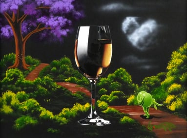 MICHAEL GODARD Wine Glass Mixed Media