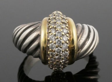 DAVID YURMAN 14K Gold Diamond 925 Ring