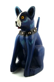 Blue Dog Wood Sculpture, aft Rodrigue