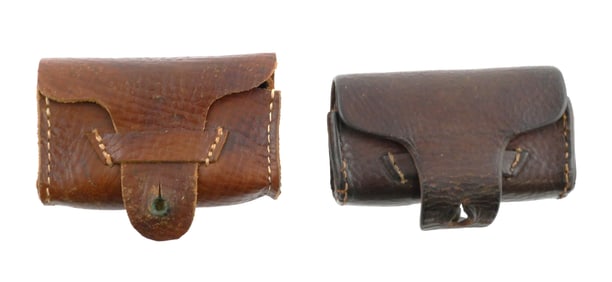 (2) Japanese Nambu Leather Ammo Pouch