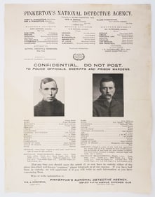 PINKERTON Wanted Poster, "Yeggmen" 1905