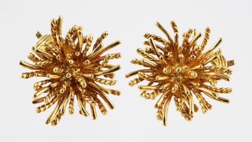 TIFFANY & CO. 18k Gold Anemone Earrings