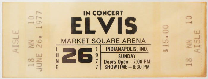 Rare ELVIS PRESLEY Full Final Concert Ticket PSA
