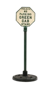 Vintage Pittsburgh Green Cab Stand Sign