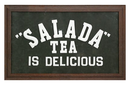 SALADA TEA Porcelain Glass Advertising Sign