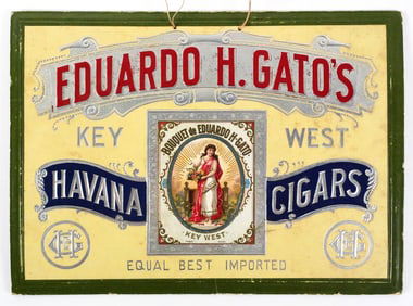 Rare 1890s Key West Cigar Advertising Sign