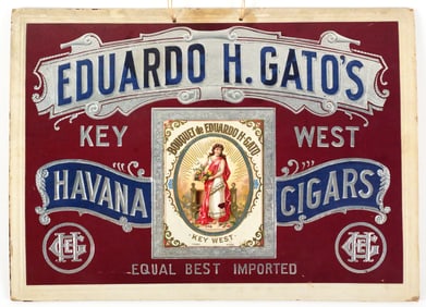 Rare 1890s Key West Cigar Advertising Sign