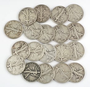(19) Silver Walking Liberty Half Dollars