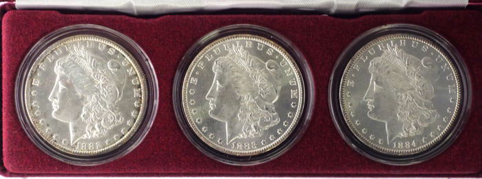 Carson City Uncirculated Morgan Silver Dollars (3)