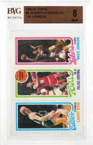 1980 Topps BIRD ERVING MAGIC Triple Card
