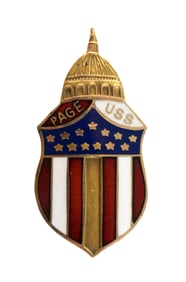1940s U.S. Senate Page Lapel Pin, 10k Gold