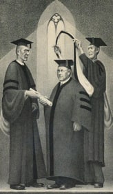 GRANT WOOD, "Honorary Degree" Lithograph