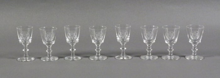 Presidential Seal Cordial Glass Stems, Set of 8