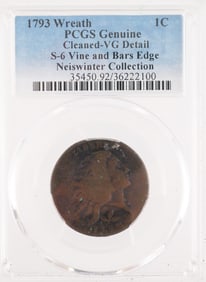 Rare Coin: 1793 U.S. One Cent, VG Detail