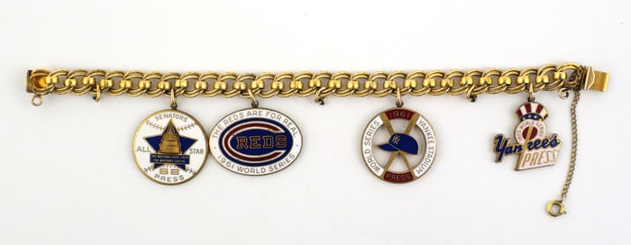 Yankees 1955 World Series Press Charm Bracelet
