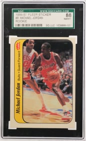 1986 Fleer MICHAEL JORDAN Sticker, SGC 8