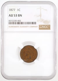 Rare Coin: 1877 Indian Head Cent, NGC AU53