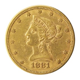 Gold Coin: 1881 $10 U.S. Eagle, Liberty