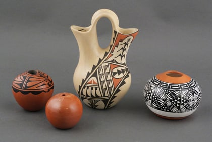(4) Jemez Pueblo Pottery Pieces