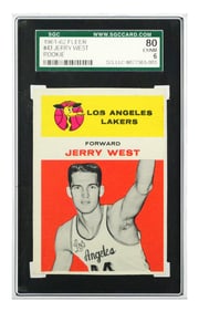 1961 Fleer JERRY WEST Rookie Card, SGC 6