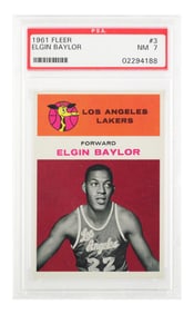 1961 Fleer ELGIN BAYLOR Rookie Card, PSA 7