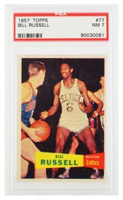 1957 Topps BILL RUSSELL Rookie Card, PSA 7