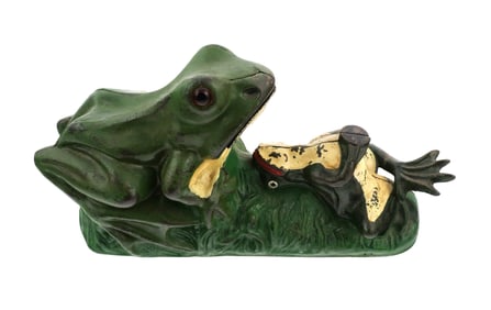 1882 TWO FROGS Mechanical Cast Iron Bank