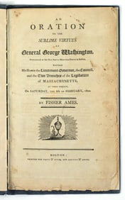 Geo. Washington Eulogy By Fisher Ames Feb. 1800