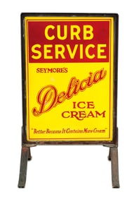 Seymore's Delicia Ice Cream Curb Service Sign