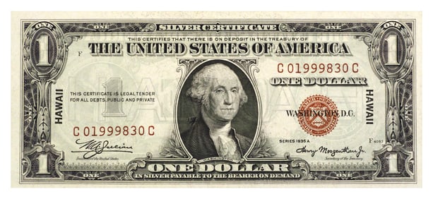 Currency Note: 1935 HAWAII $1 Uncirculated