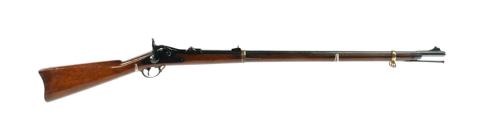 Springfield Armory Model 1873 Trapdoor Rifle .45-70: U.S. Springfield Armory Model 1873 Trapdoor rifle, serial number 440625, manufactured in 1888. Barrel measures 32-1/2", overall length 52". Receiver marked U.S. MODEL 1873, lockplate marked U.S. SPRIN