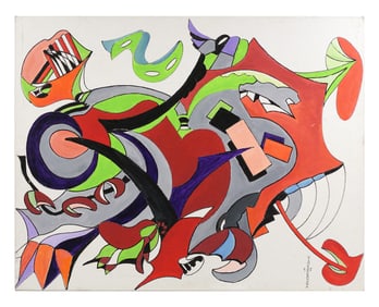 General Yarborough, Abstract Painting on Board