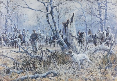 HERB BOOTH (Texas) Painting, Hunting Scene