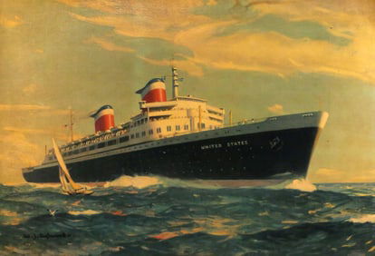 S.S. United States, Vintage Advertising Print