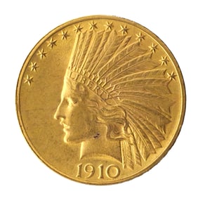 Gold Coin: 1910 $10 U.S. Eagle, Indian Head